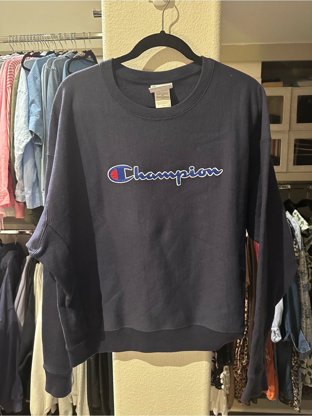 Vintage Champion Navy Blue Crewneck Sweatshirt